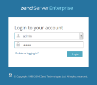 Zend Server Login Page