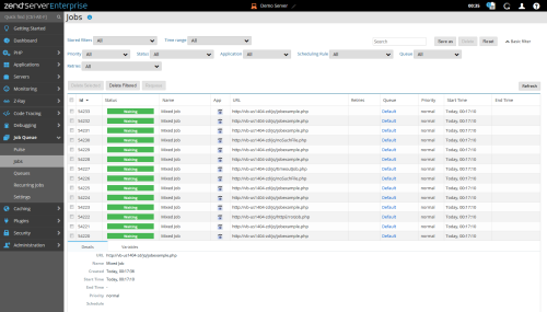 Job Queue Jobs List Filters