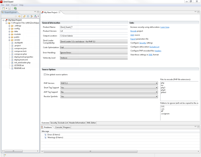 Zend Guard GUI