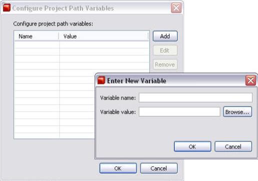 Path Variables Menu
