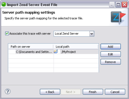 Server Path Mapping Settings Dialog