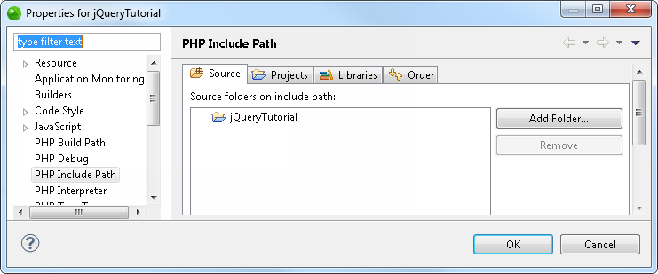 Include Path Properties