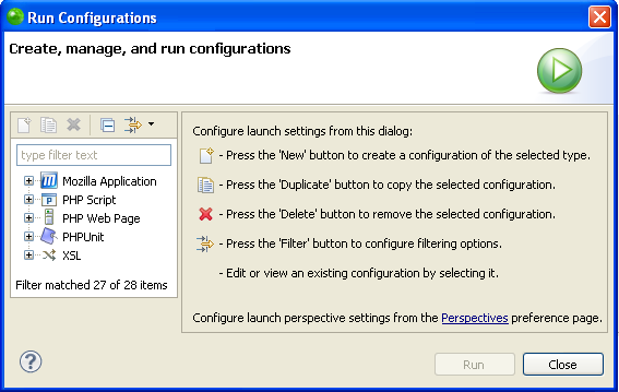 Run Configurations Dialog