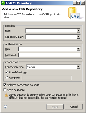 New CVS Repository Dialog