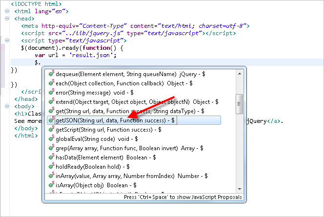 Developing in Zend Studio Using jQuery Support
