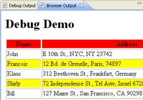 Browser Output