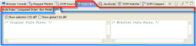 CSS View Diffs Tab